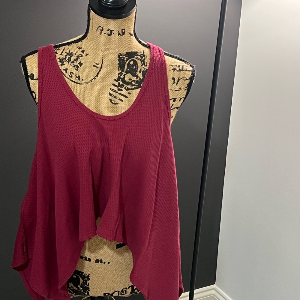 We The Free Burgundy Tank Top